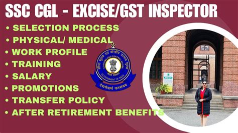 SSC CGL 2024 Excise Inspector GST Inspector Work Profile Salary