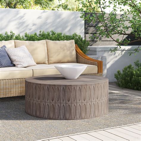 Outdoor Round Coffee Table Concrete Romford Concrete Wooden Outdoor