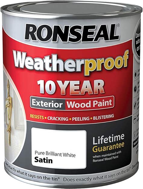 2x750 Ml Weatherproof Exterior Wood Paint Brilliant Whitesatin