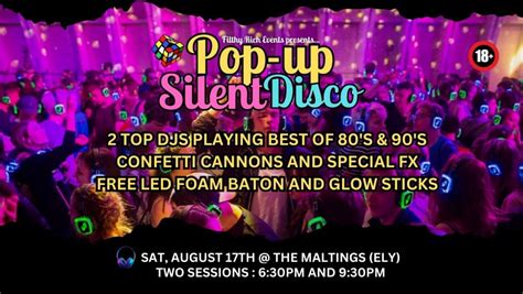 Popup Silent Disco 80s Vs 90s Ely Tickets The Maltings Ely