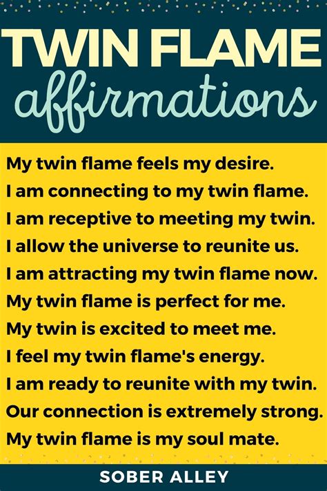 51 Twin Flame Affirmations To Manifest True Love Sober Alley