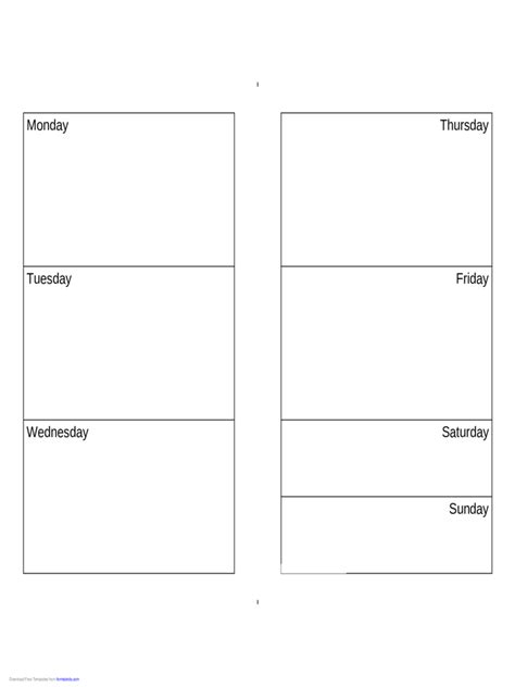 Weekly Calendar Vinyl Decal For Dry Erase Board Or Frame 16 X Blank