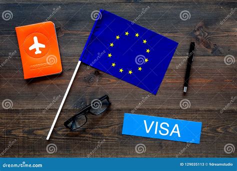 Schengenvisum Visum Aan Het Concept Van Europa Tekstvisum Dichtbij