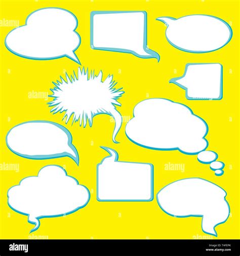 Talking Bubble Set Comic Style Speech Bubbles Collection Funny Design
