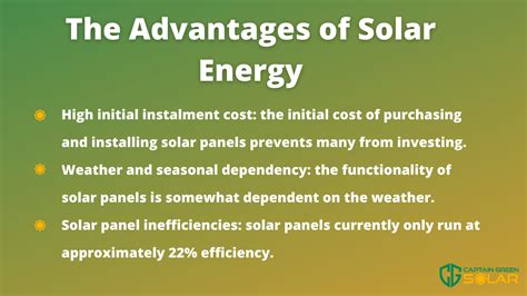 Solar Energy Advantages And Disadvantages Captain Green
