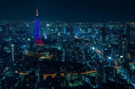955386 Night Tokyo City City Lights Tower Tokyo Tower Cityscape