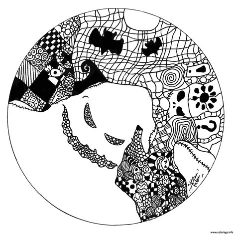 Coloriage Halloween Mandala Adulte Fantome JeColorie