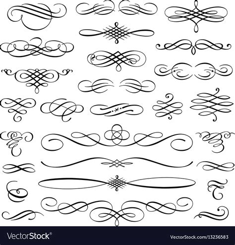 Maybe you can collect these photo images, sometimes probably can bring some contribution to you as reference. Vintage calligraphic design elements swirls Vector Image