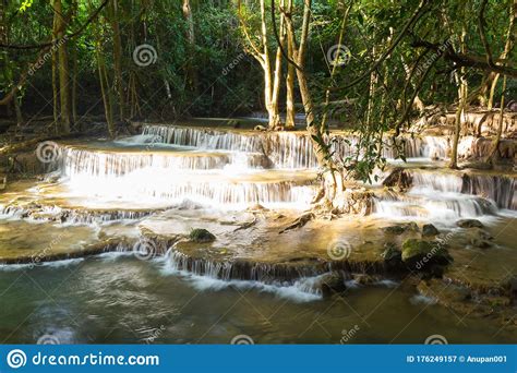 Waterfall Huai Mae Kamin In Kanchanaburi Thailand Stock Image Image