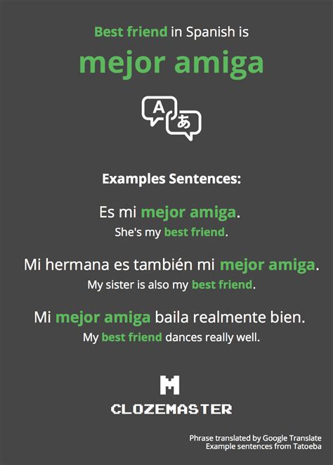 How To Say Best Friend In Spanish Clozemaster