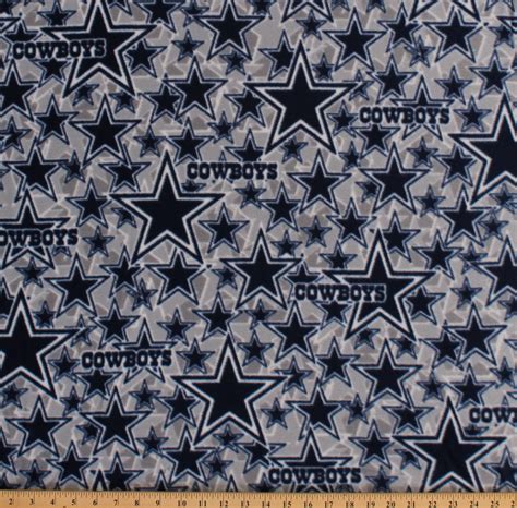 Fleece Dallas Cowboys Grey Nfl Football Fleece Fabric Print By The Yard