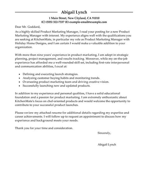 Product Marketer Cover Letter Examples Myperfectresume