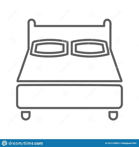 Bed Sleep Bedroom Line Icon Outline Vector65 Stock Vector