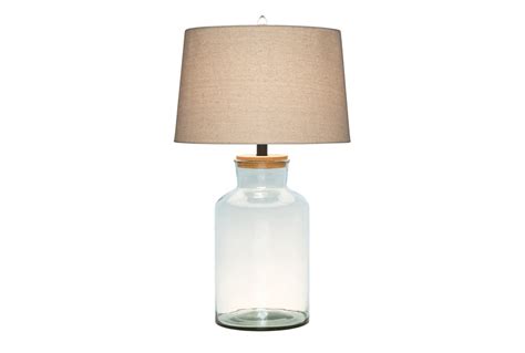 29 Inch Clear Glass Fillable Jug Table Lamp With Cork Seal Living Spaces