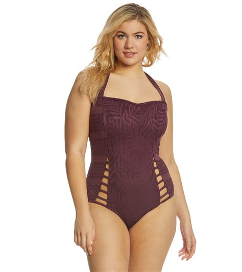 Jessica Simpson Plus Size Crochet Strappy One Piece Swimsuit At