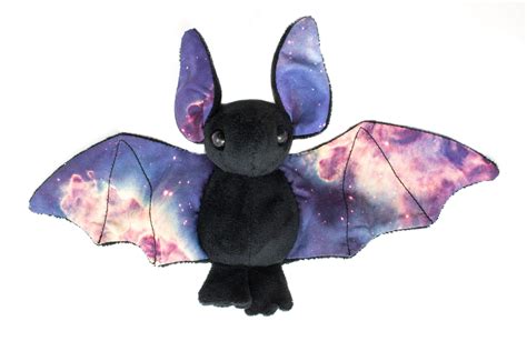 Black Galaxy Bat Stuffed Animal Plush Toy Bat Plushie Softie Etsy