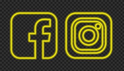 HD Yellow Neon Facebook Instagram Square Icons PNG Citypng