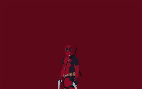 Download Wallpapers 4k Deadpool Red Background Superheroes Minimal