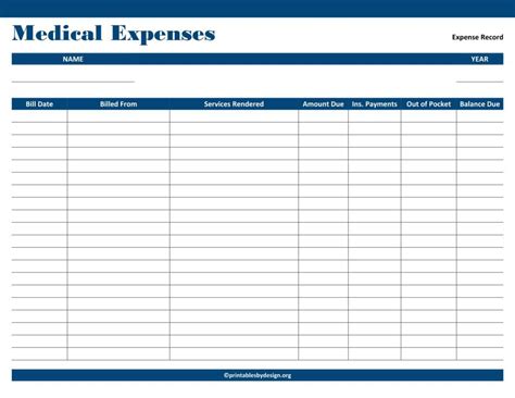 EXCEL TEMPLATES Medical Bill Tracker Template