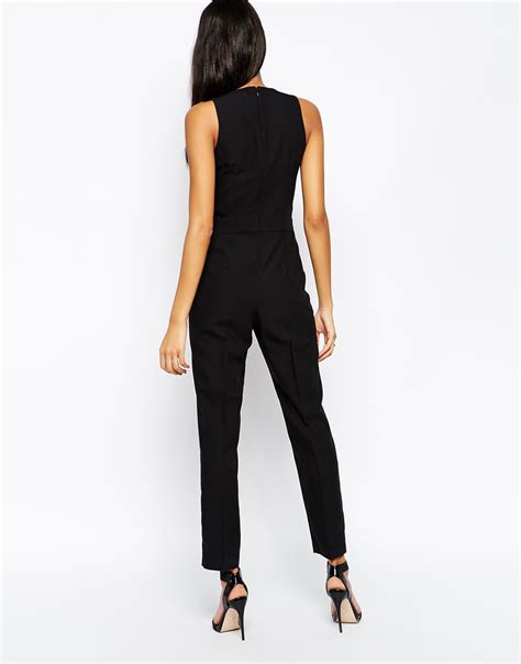 Asos Jumpsuit With Chic Wrap In Black Lyst