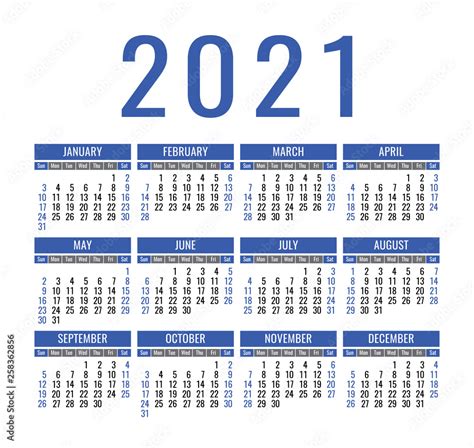 Calendario 2021 Con Semanas Numeradas Sexiz Pix