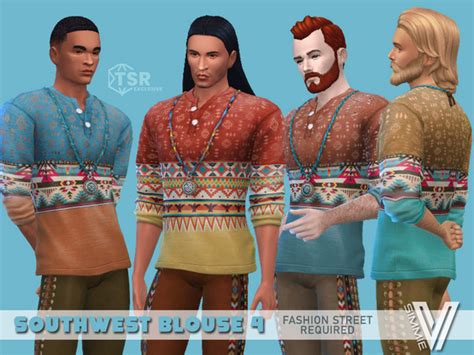 The Sims Resource Southwest Blouse 4