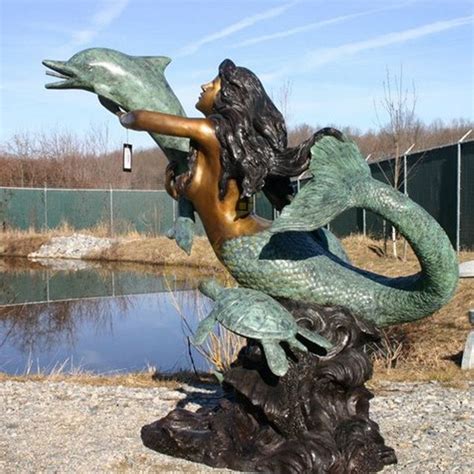 Mermaid Statue Bronze D Z Sculpture