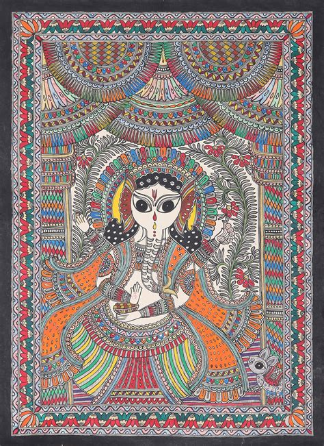 Ganesh Madhubani Painting 12 X24 Ubicaciondepersonascdmxgobmx