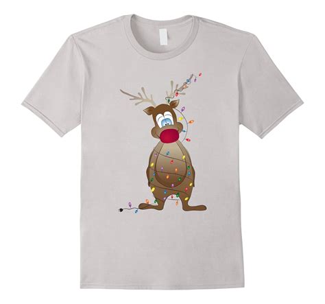Rudolph Red Nose Reindeer Ugly Christmas T Shirt Funny Tee Art Artvinatee