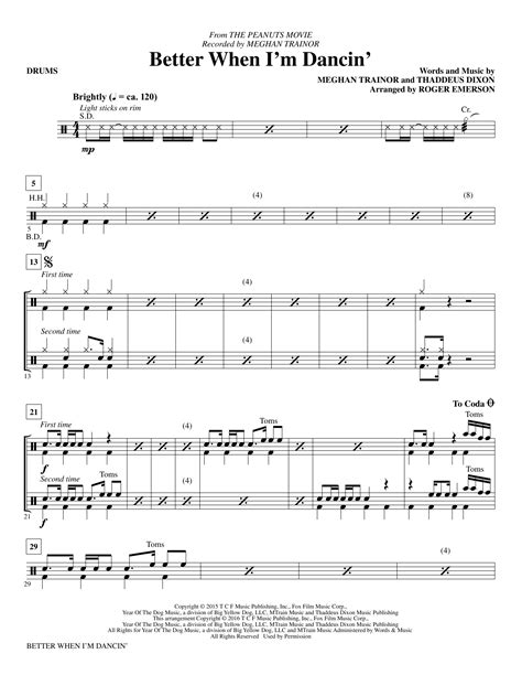 And we can do this together. Better When I'm Dancin' - Drums | Sheet Music Direct