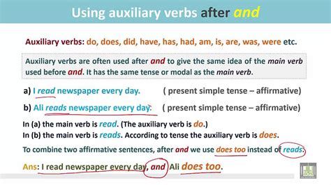 It is used in simple present tense. Grammar ( 2 ) - CH 8 - L7 : Using auxiliary verbs after ...