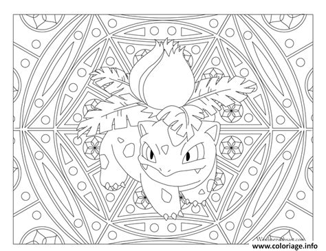 Coloriage imprimer gratuit pokemon printable coloriage en. Coloriage Pokemon Mandala Adulte Ivysaur dessin