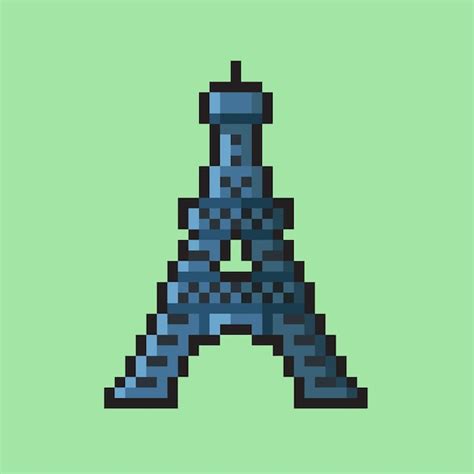 Torre Eiffel En Estilo Pixel Art Vector Premium