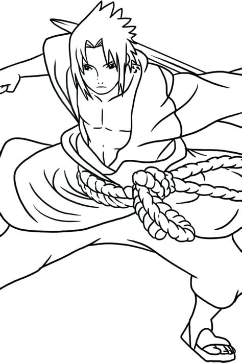 Sasuke Coloring Pages Cool Sketch Coloring Page