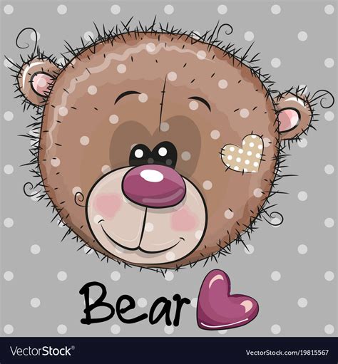Cute Cartoon Teddy Bear Head Royalty Free Vector Image