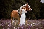 Haflinger Pferd Blumenkranz Shooting | Hochzeitsfoto pferd, Pferde ...