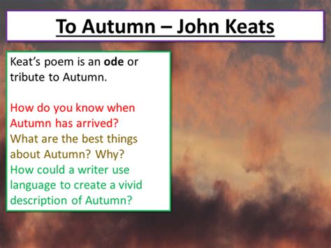 to autumn john keats teaching resources