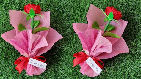 Single Rose Bouquetsingle Rose Wrappinghow To Make Single Rose