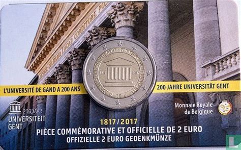 België 2 Euro 2017 Coincard Fra 200 Years Ghent University Km