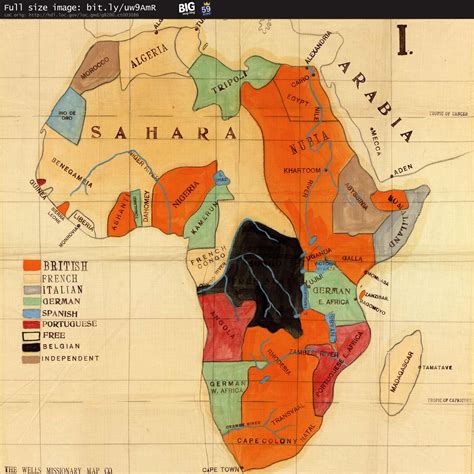 Map Of Colonial Powers In Africa In 1906 Prepared By The Wells