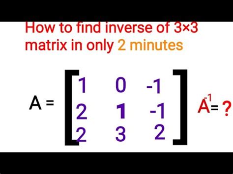 How To Find Inverse Of Matrix By Simple Method Youtube