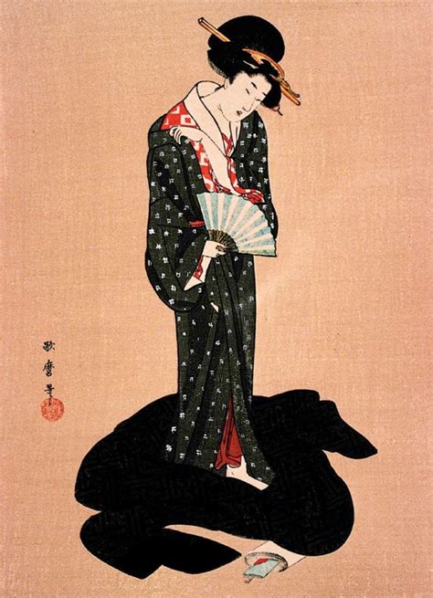 kitagawa utamaro late 1700s portrait of a courtesan japanese printmaker japanese women