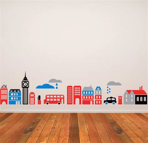 Cityscape Wall Drawing Wall Painting London Theme London City Nyc