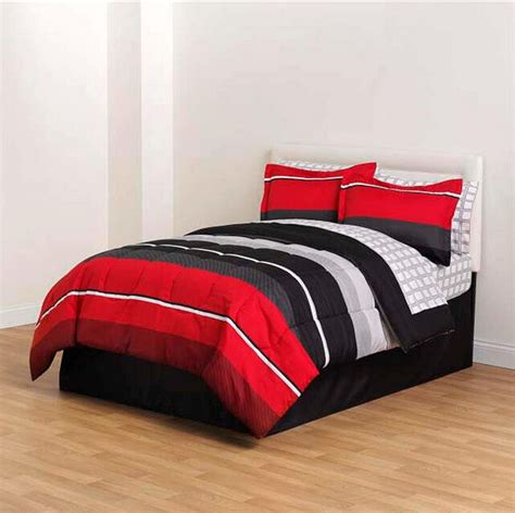 Maybe you would like to learn more about one of these? Red Black Gray Striped 8 piece Comforter Bedding Set Full ...