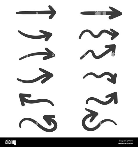 Conjunto De Iconos De Vectores De Flecha Dibujados A Mano Diseño De