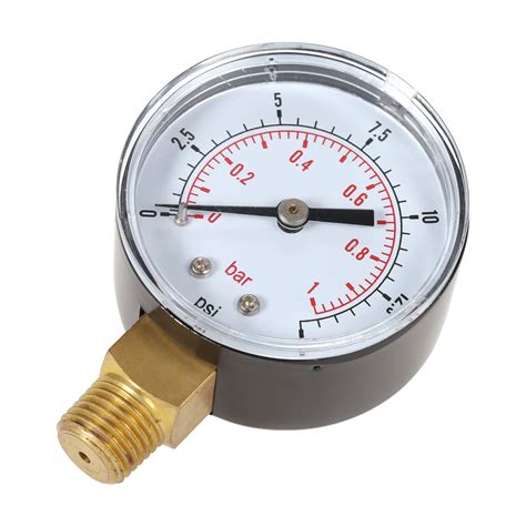 50mm Manometer 0~15psi 0~1bar Water Pressure Dial Hydraulic Pressure