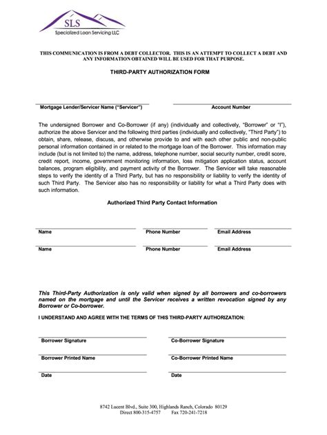 Authorization To Release Information To A Third Party Form Mortgage