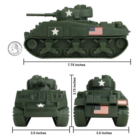 Bmc World War Ii Plastic Us Army Sherman Tank