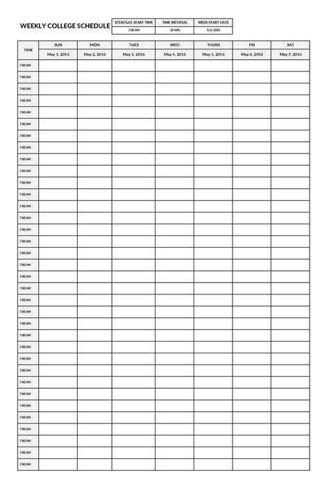 32 Free Weekly Planner Templates Schedule Word Excel