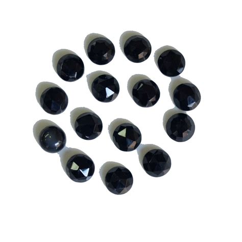 15 Pieces Lot Natural Black Onyx Round Faceted Loose Gemstone 8x8x4mm